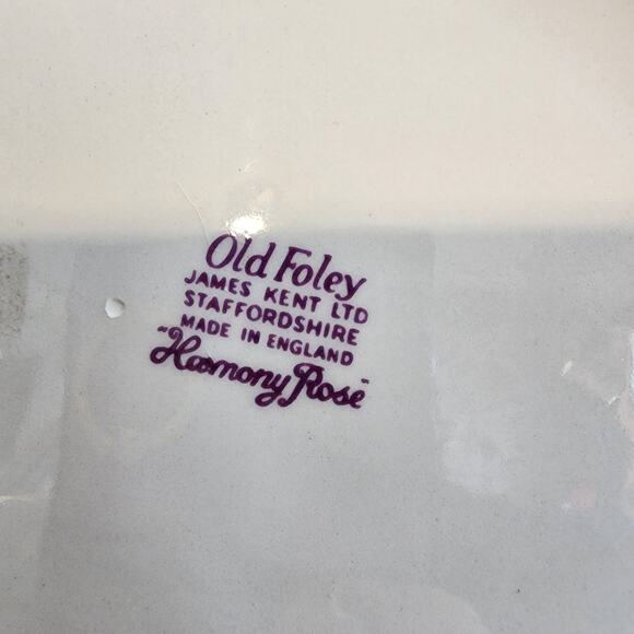James Kent Old Foley Harmony Rose Oval Serving Bowl England 10.5" - Picture 7 of 8